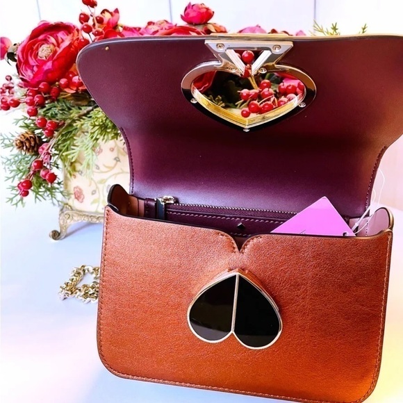 Kate Spade Nicola Leather Crossbody Leopard Shoulder Bag Metallic Copper Cheetah - Picture 4 of 16